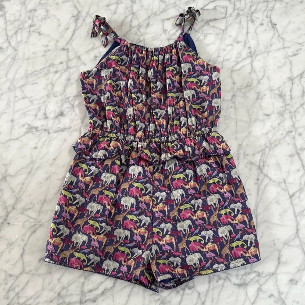 Janie And Jack Liberty® Queue For The Zoo Romper Sz 5T